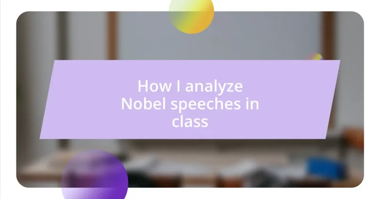 How I analyze Nobel speeches in class